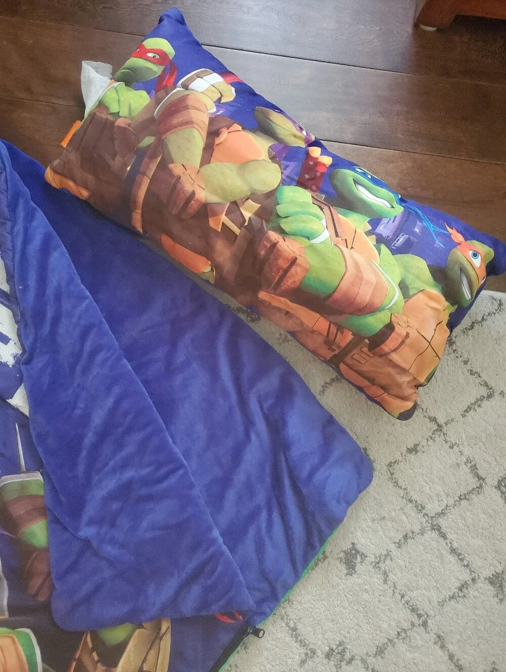 Kids Sleeping Bag - Blue/Green Ninja Turtle